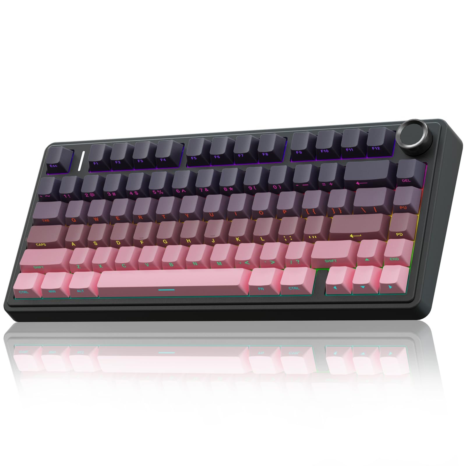 Aula F75 Pro 75% Wireless Hot-Swap Mechanical Keyboard, Knob, Pre-lubed Reaper Switches