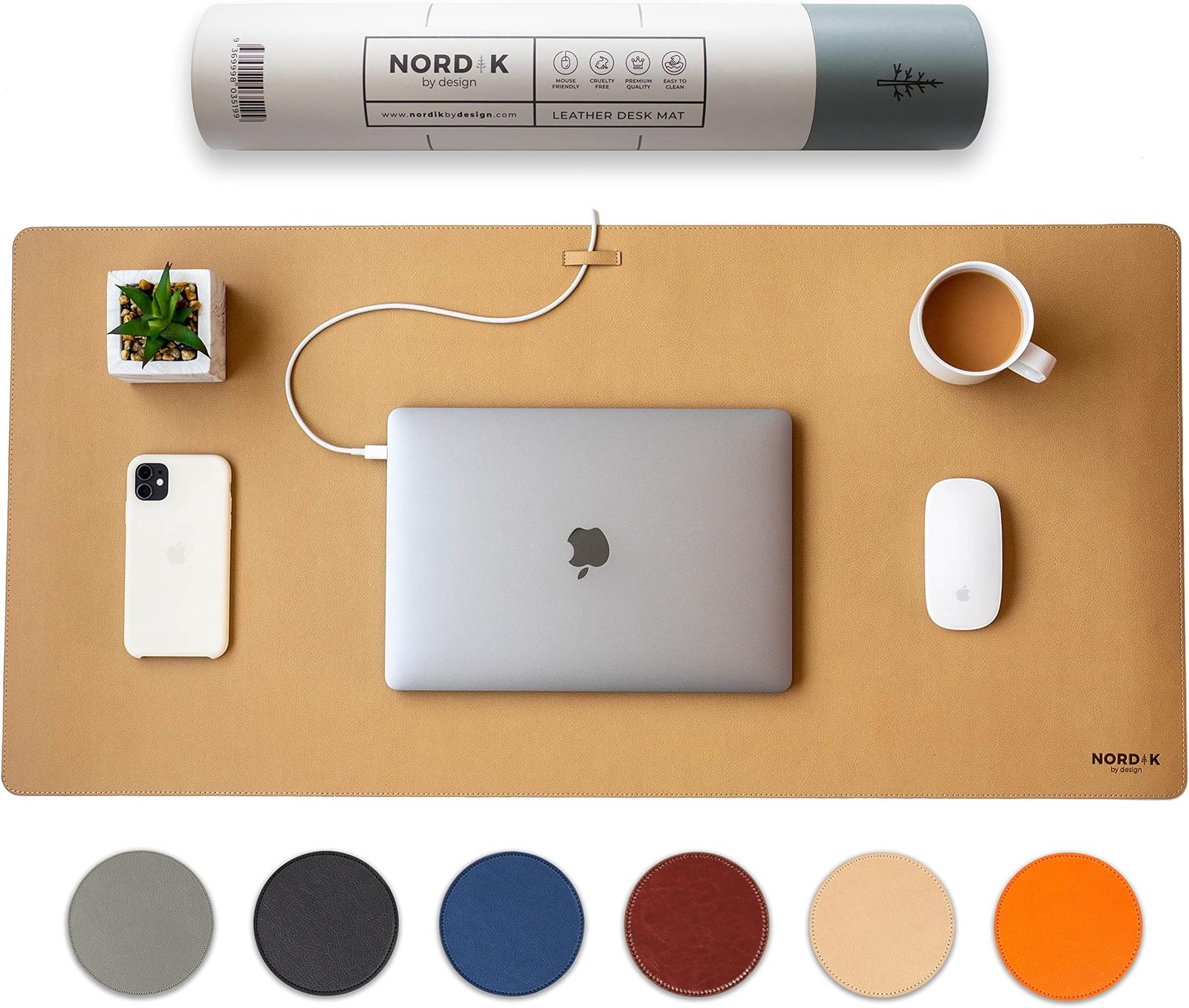 Leather Desk Pad Protector, Large Mouse Pad, Non-Slip PU Leather Desk Blotter
