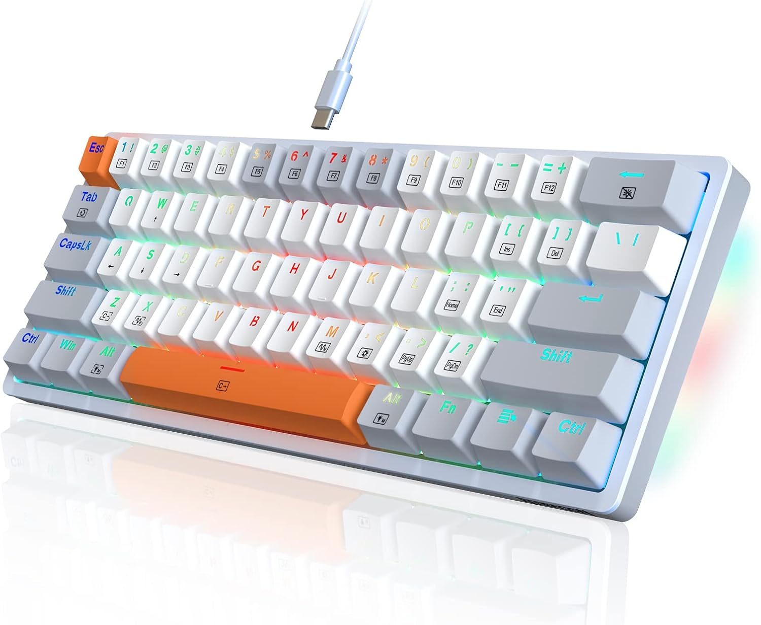 Redragon-style MK-Box LED Backlit 60% Compact 68-Key Wired Mechanical